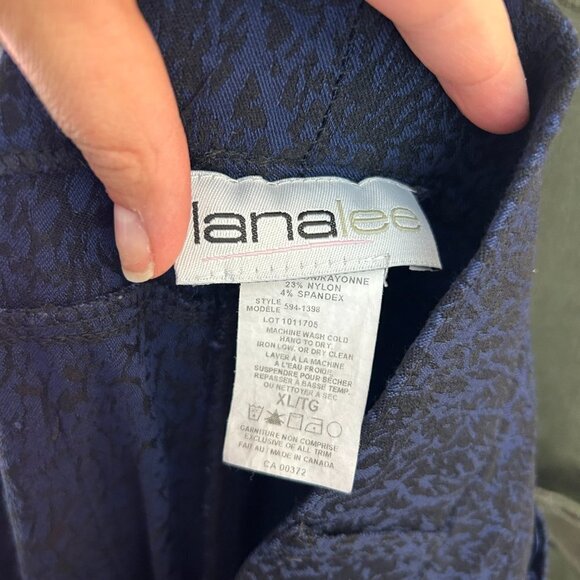 lana lee Women's Blue and Black Leggings Size XL - Picture 7 of 8